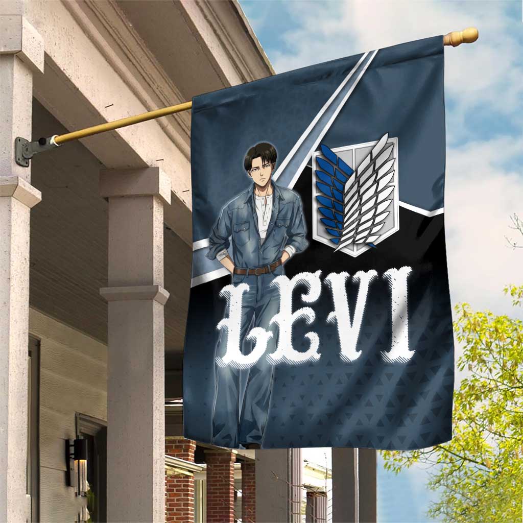 Levi Attack on Titan Garden Flag Anime Denim Illustration