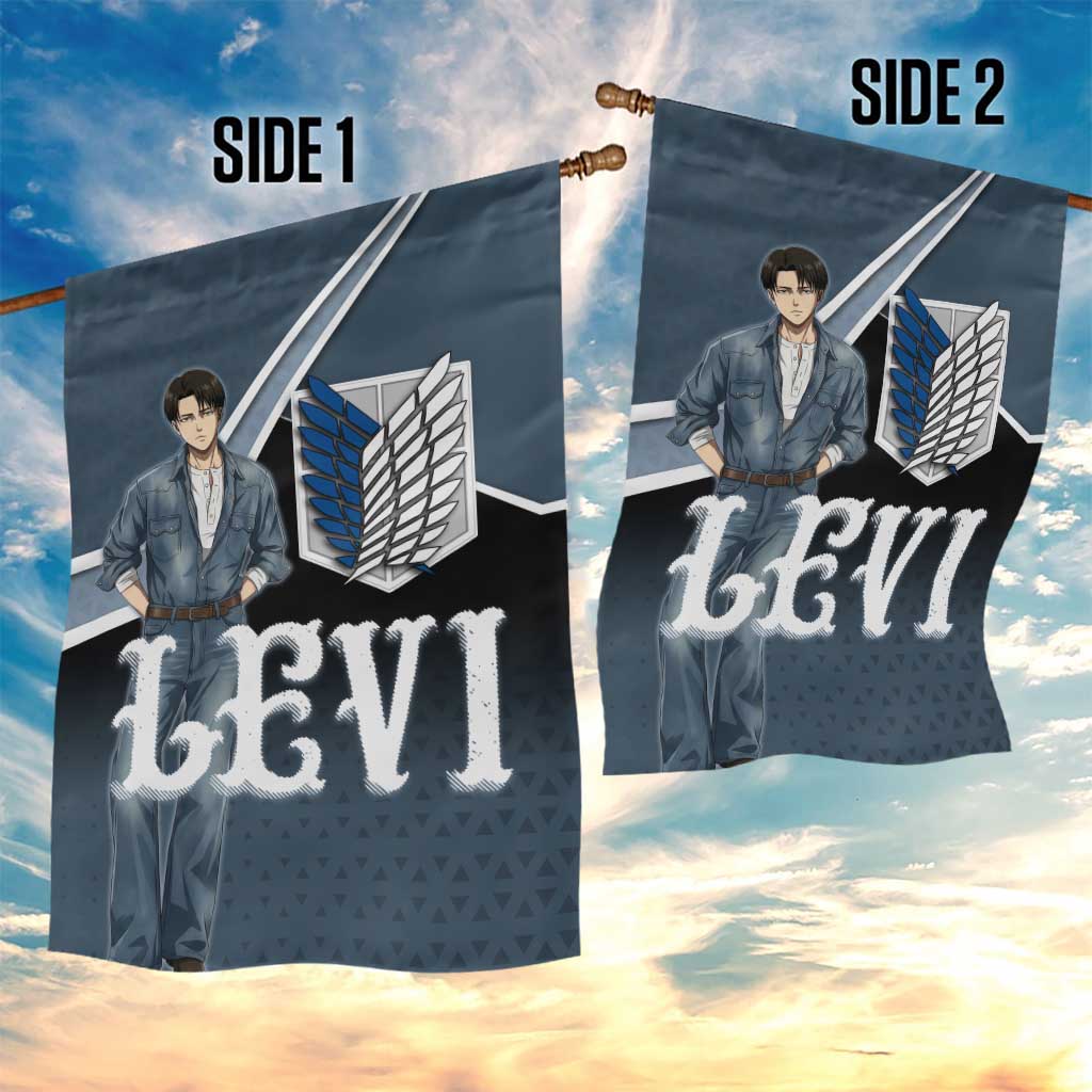 Levi Attack on Titan Garden Flag Anime Denim Illustration