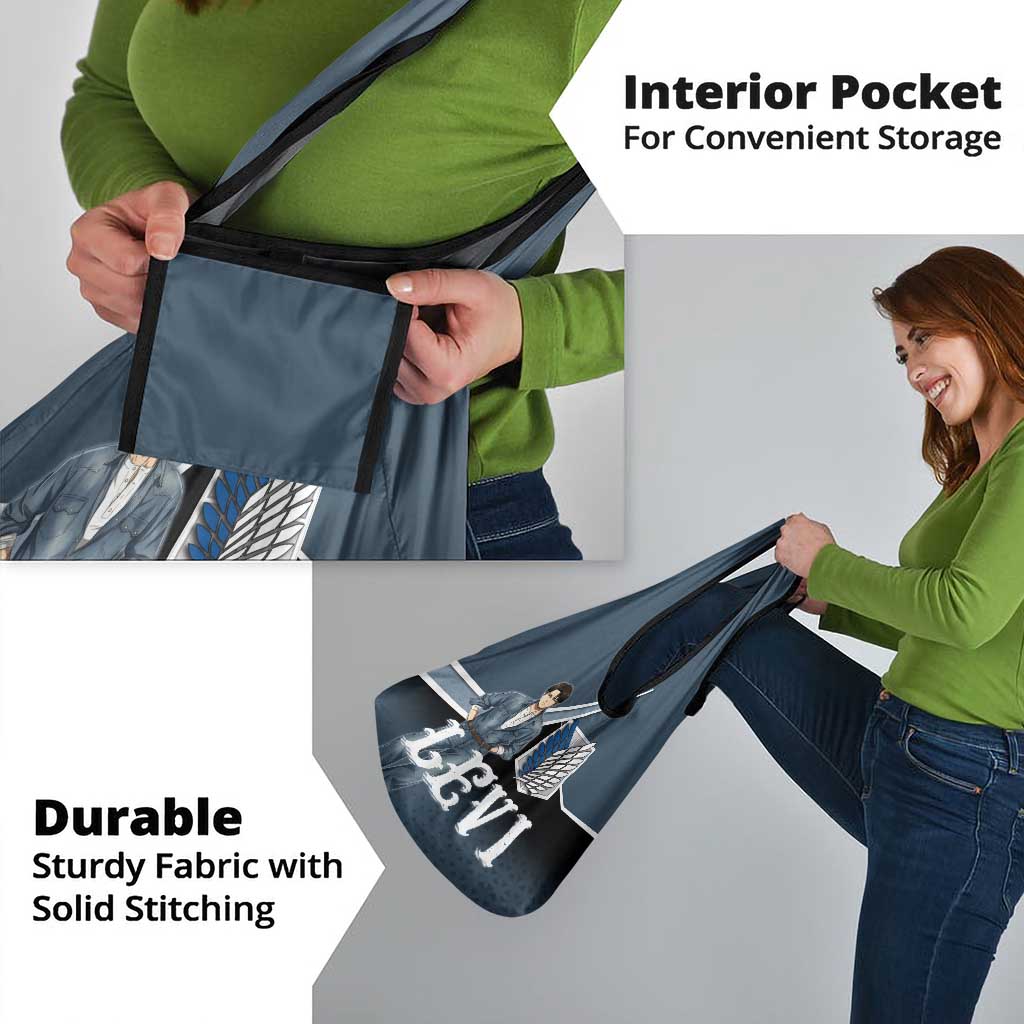 Levi Attack on Titan Grocery Bag Anime Denim Illustration