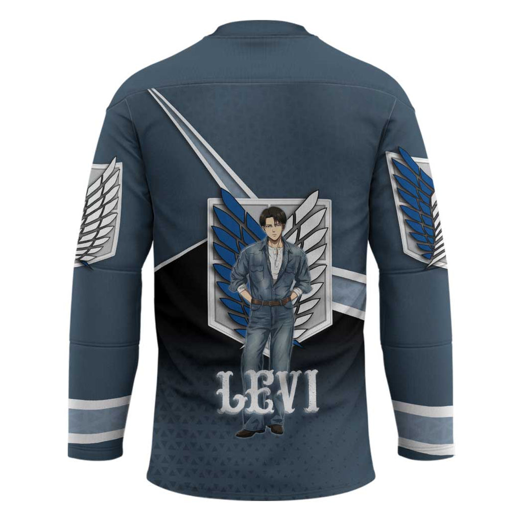 Levi Attack on Titan Hockey Jersey Anime Denim Illustration