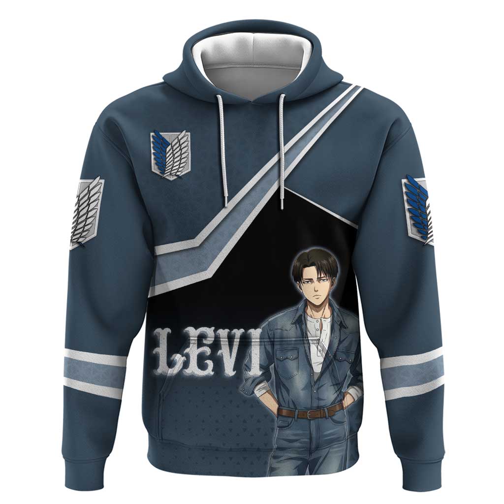 Levi Attack on Titan Hoodie Anime Denim Illustration