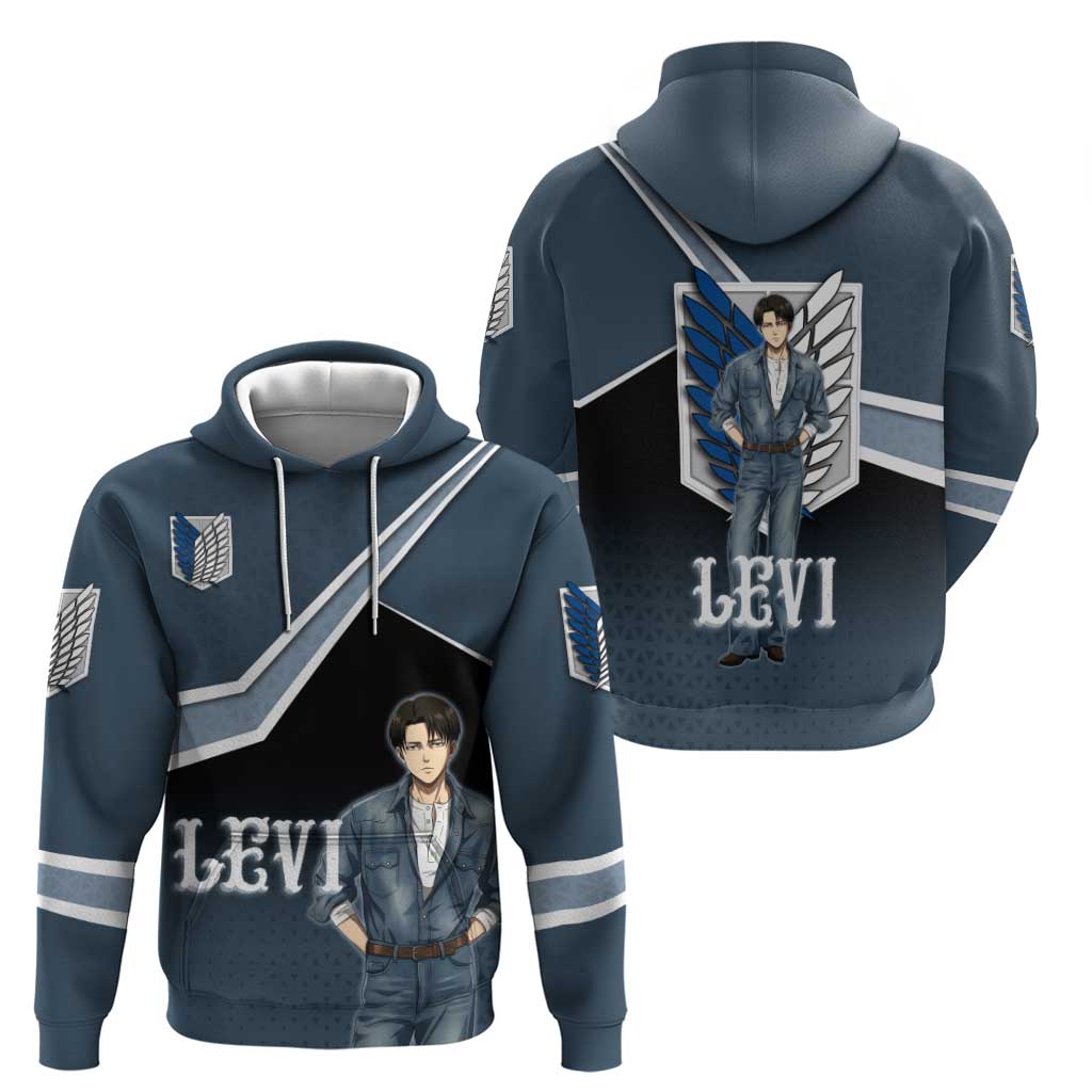 Levi Attack on Titan Hoodie Anime Denim Illustration