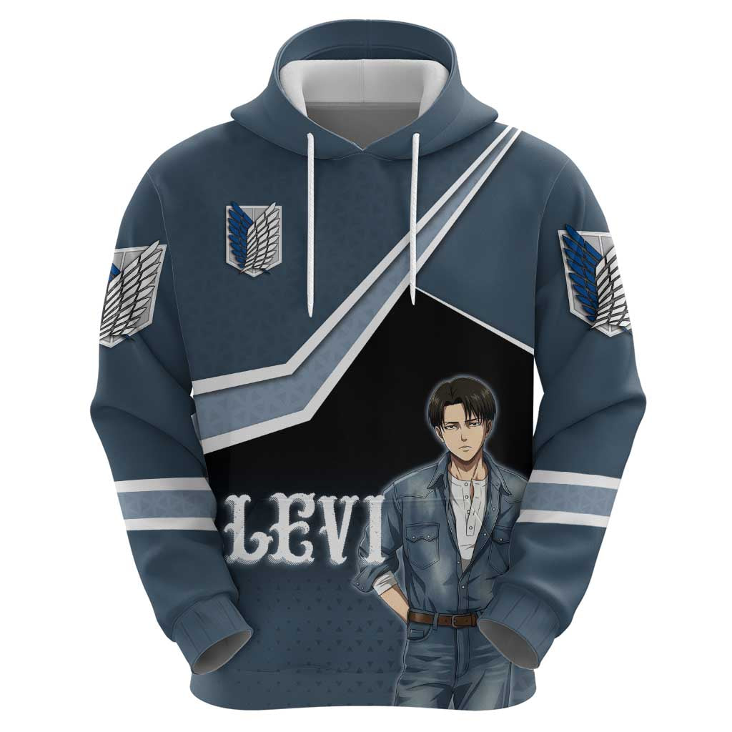 Levi Attack on Titan Hoodie Anime Denim Illustration