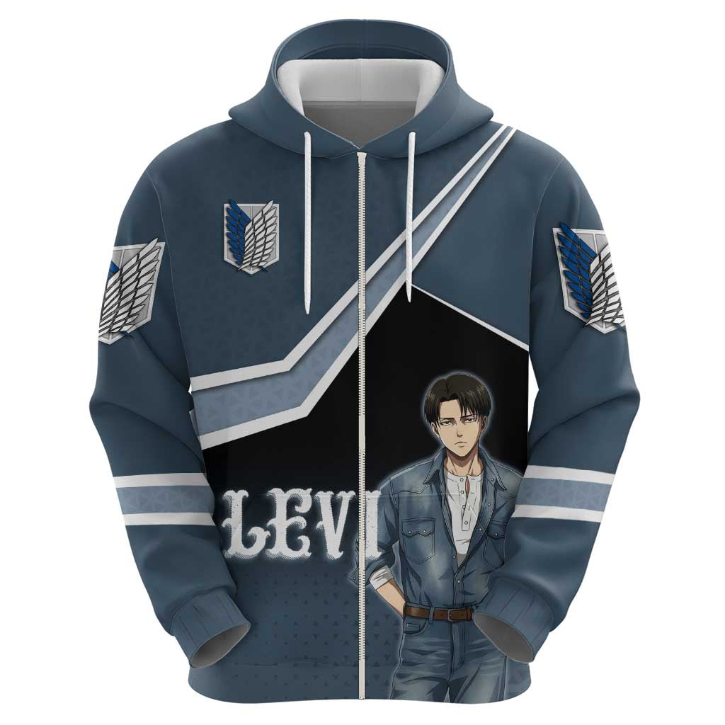 Levi Attack on Titan Hoodie Anime Denim Illustration