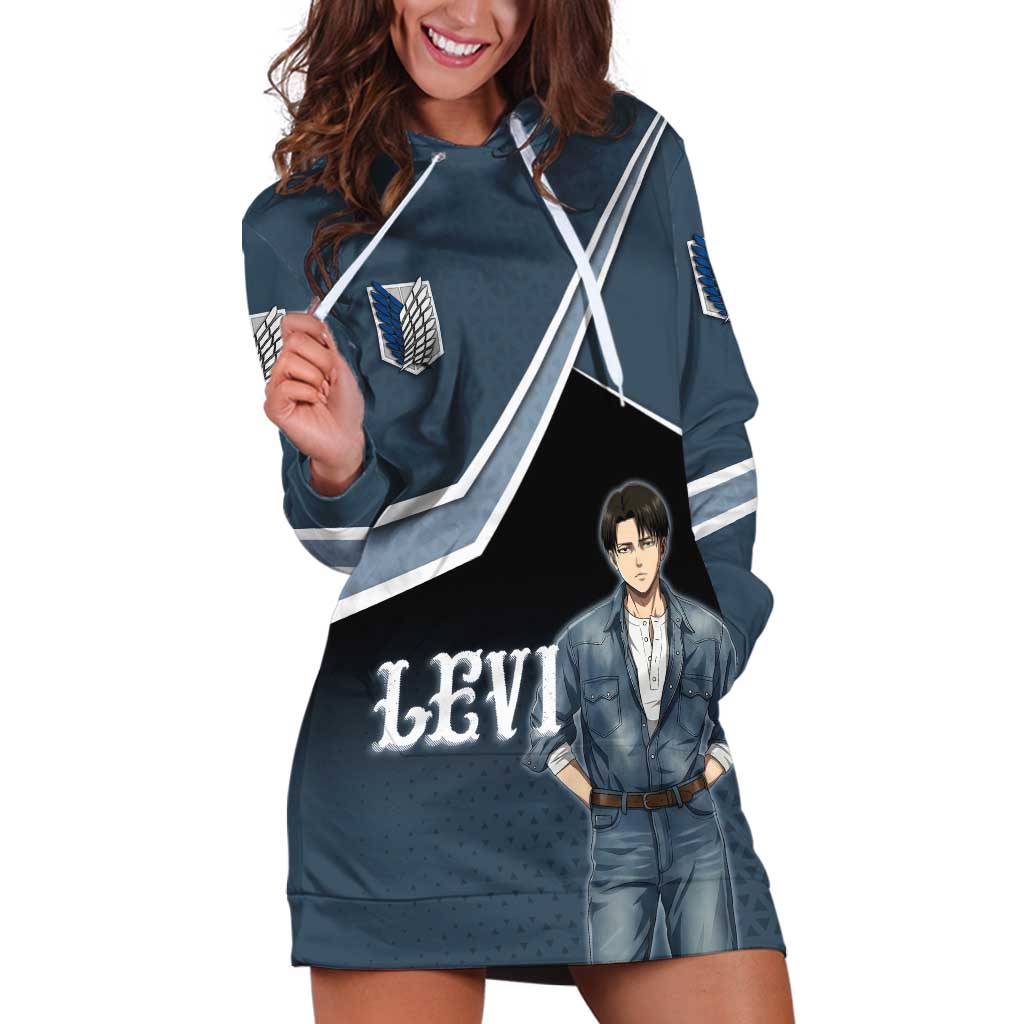 Levi Attack on Titan Hoodie Dress Anime Denim Illustration