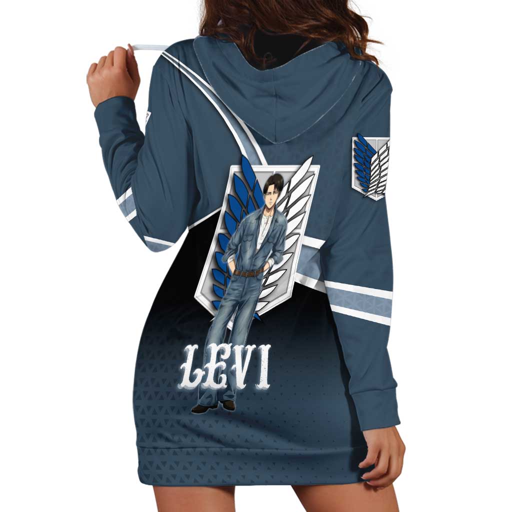 Levi Attack on Titan Hoodie Dress Anime Denim Illustration