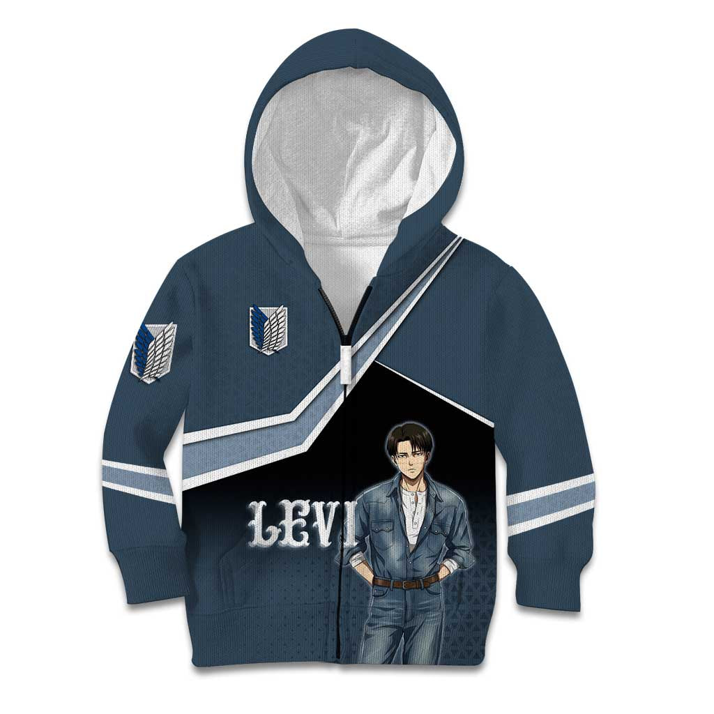 Levi Attack on Titan Kid Hoodie Anime Denim Illustration
