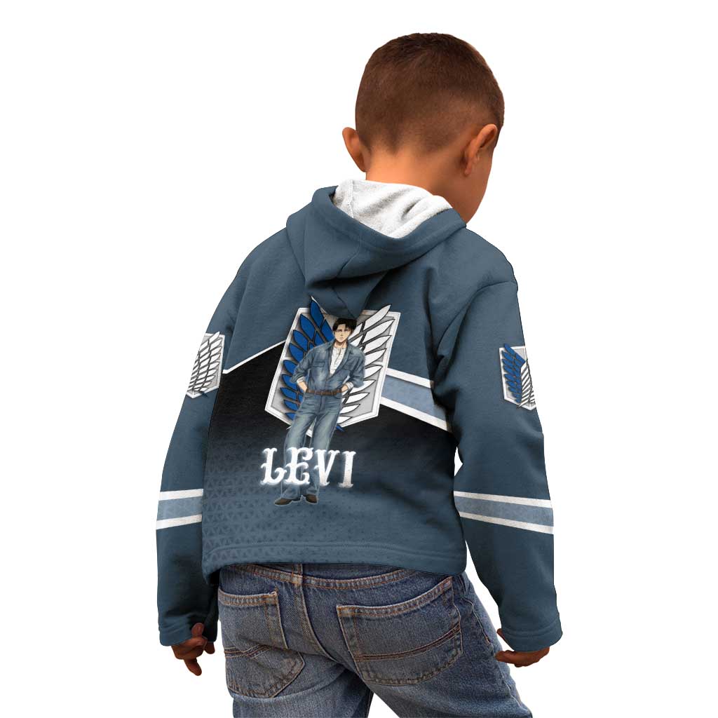 Levi Attack on Titan Kid Hoodie Anime Denim Illustration