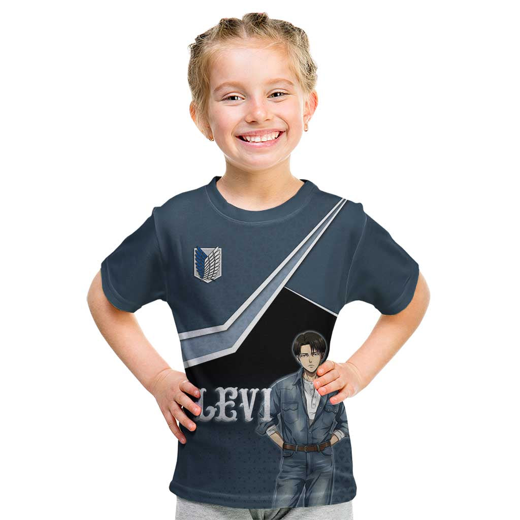 Levi Attack on Titan Kid T Shirt Anime Denim Illustration