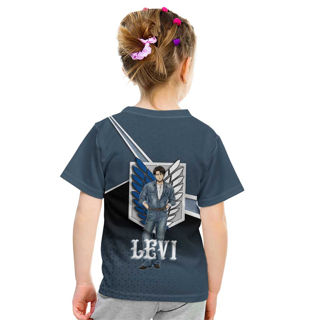Levi Attack on Titan Kid T Shirt Anime Denim Illustration