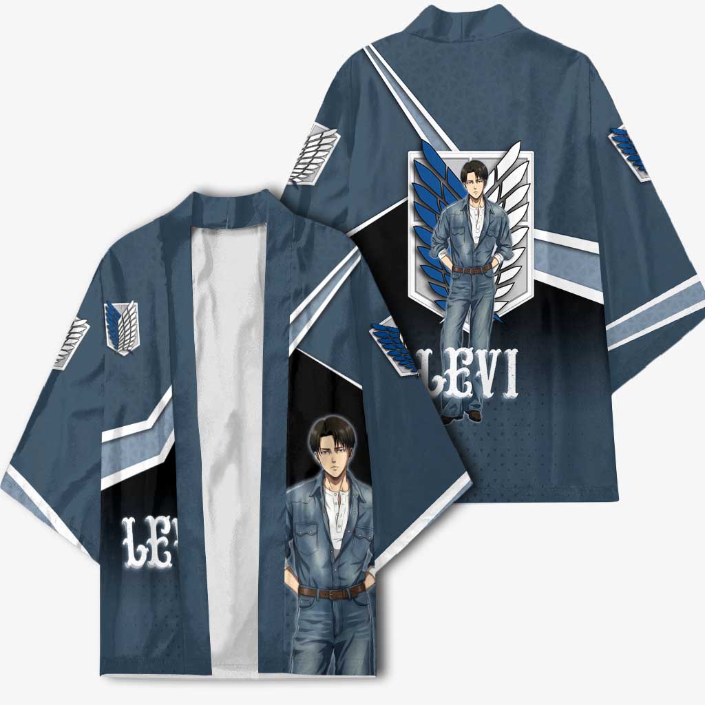 Levi Attack on Titan Kimono Anime Denim Illustration