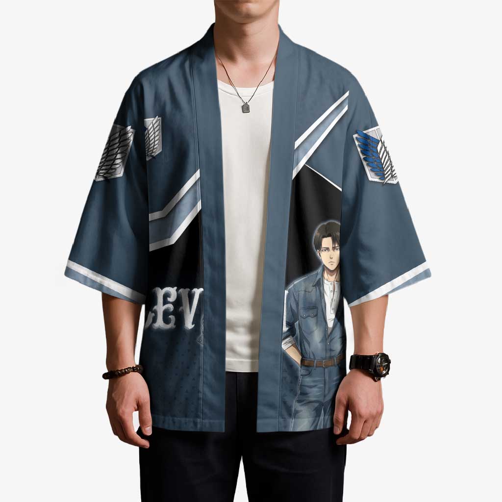 Levi Attack on Titan Kimono Anime Denim Illustration