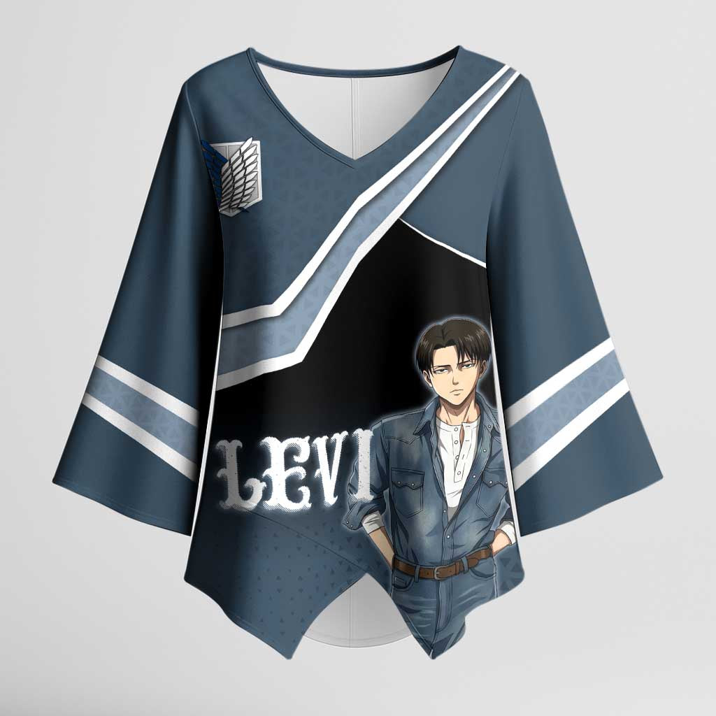 Levi Attack on Titan Kimono Sleeve Blouse Anime Denim Illustration