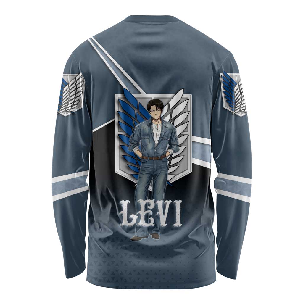 Levi Attack on Titan Long Sleeve Shirt Anime Denim Illustration