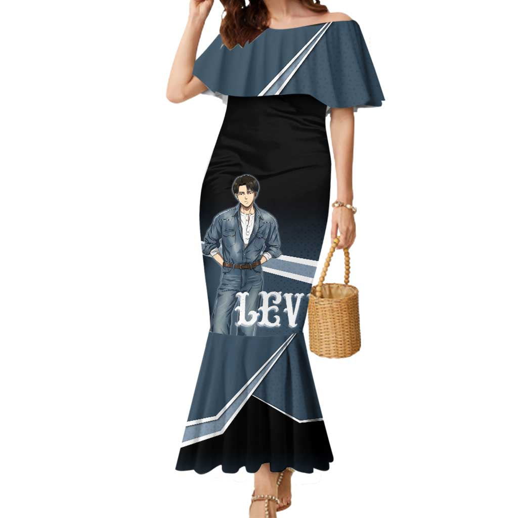 Levi Attack on Titan Mermaid Dress Anime Denim Illustration