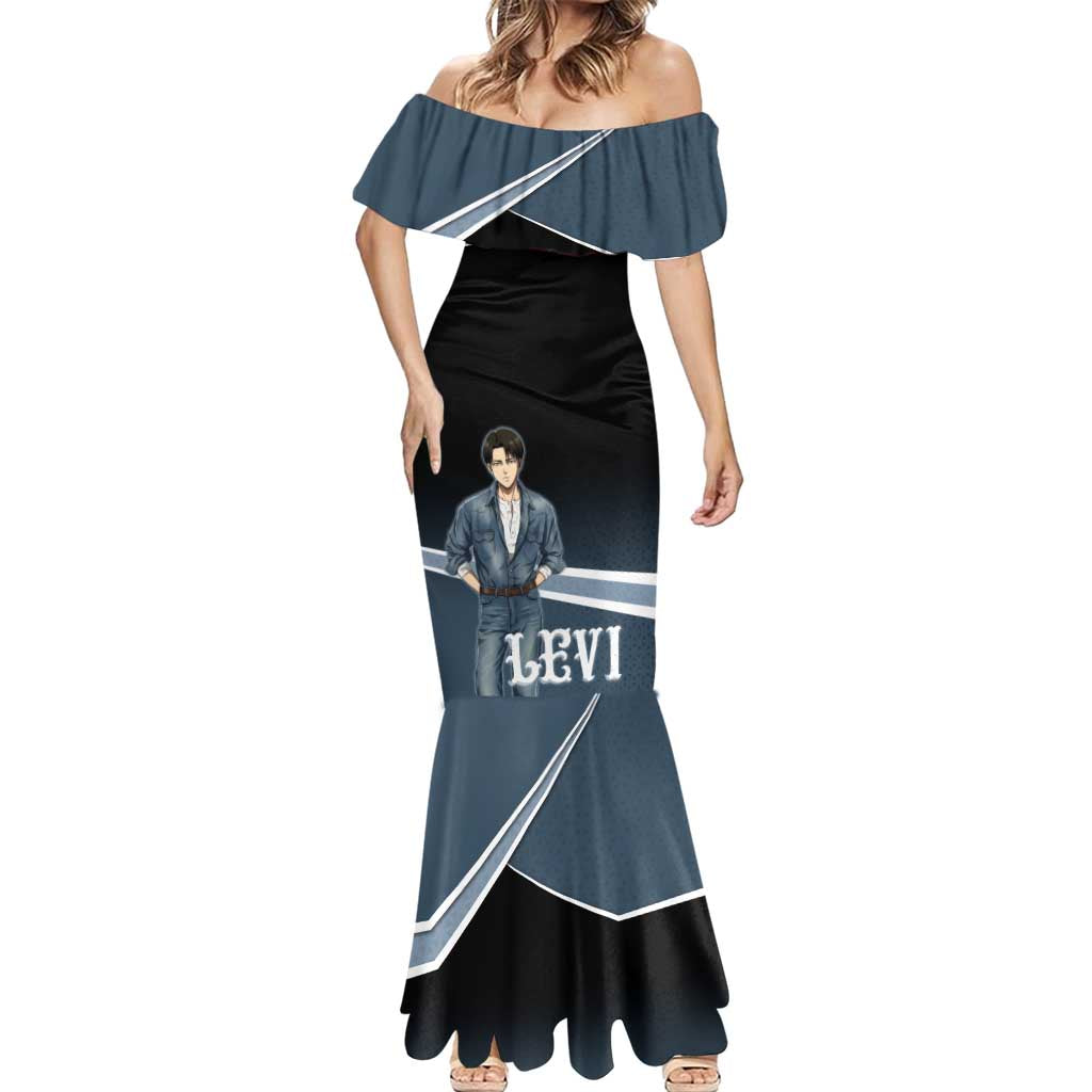 Levi Attack on Titan Mermaid Dress Anime Denim Illustration