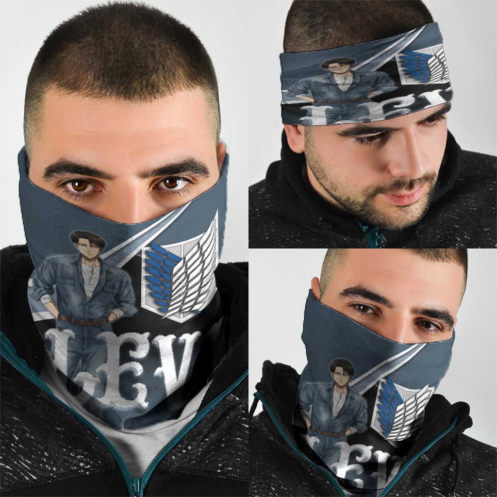Levi Attack on Titan Neck Gaiter Anime Denim Illustration
