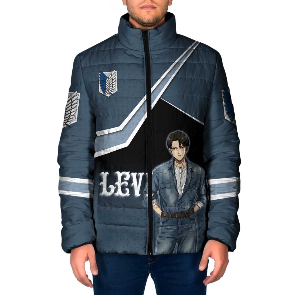 Levi Attack on Titan Padded Jacket Anime Denim Illustration