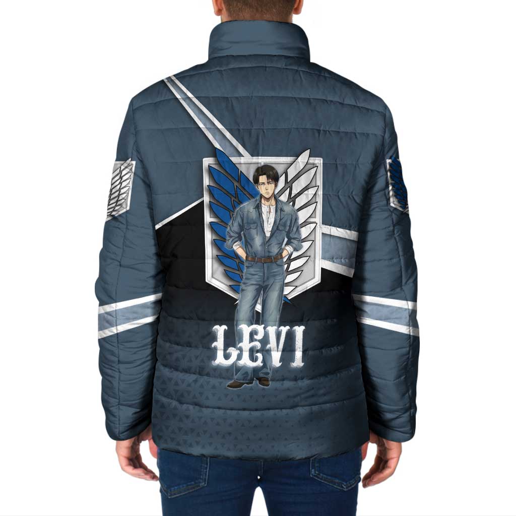 Levi Attack on Titan Padded Jacket Anime Denim Illustration