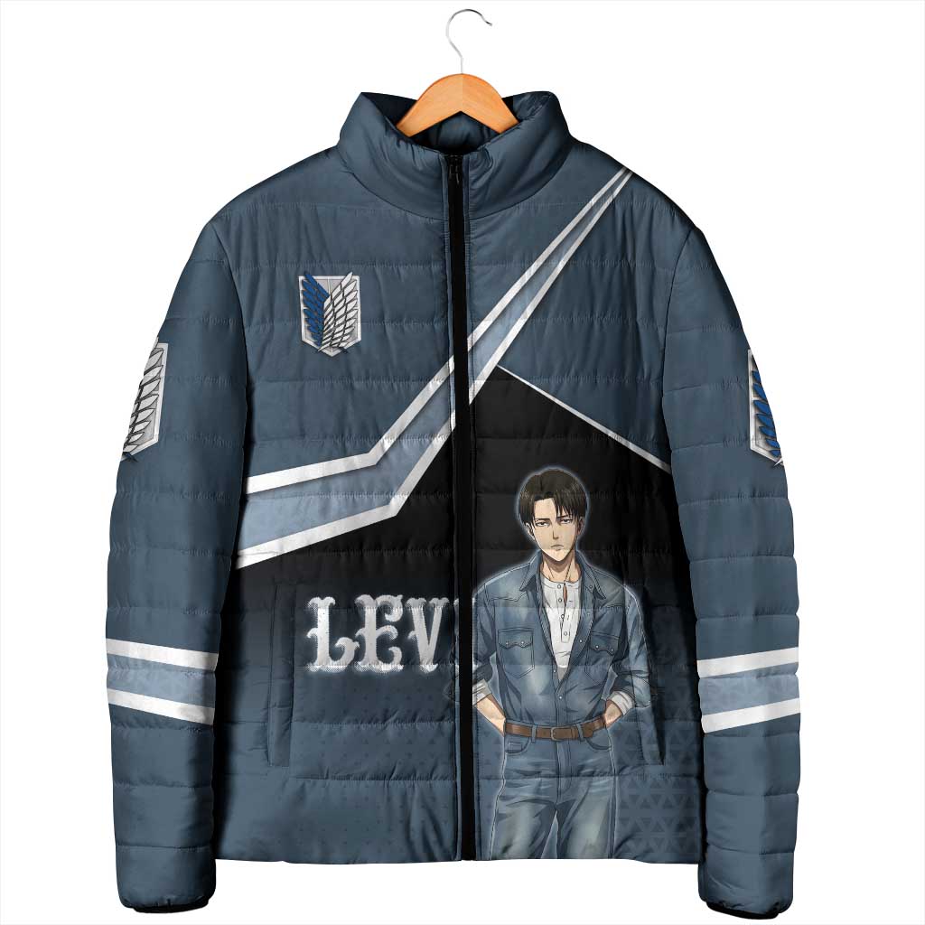 Levi Attack on Titan Padded Jacket Anime Denim Illustration