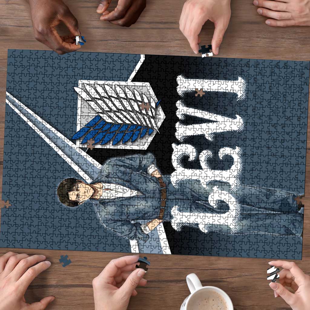 Levi Attack on Titan Puzzle Anime Denim Illustration