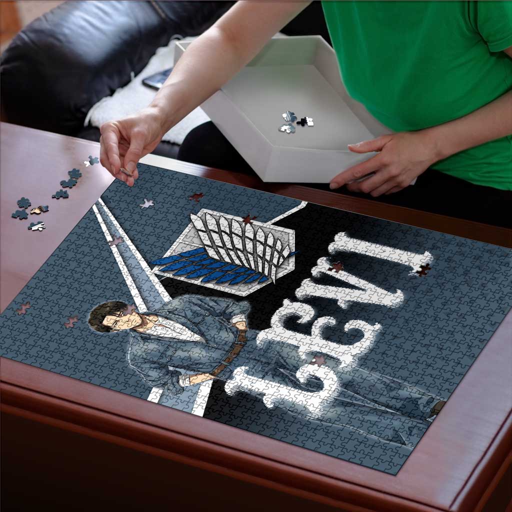 Levi Attack on Titan Puzzle Anime Denim Illustration