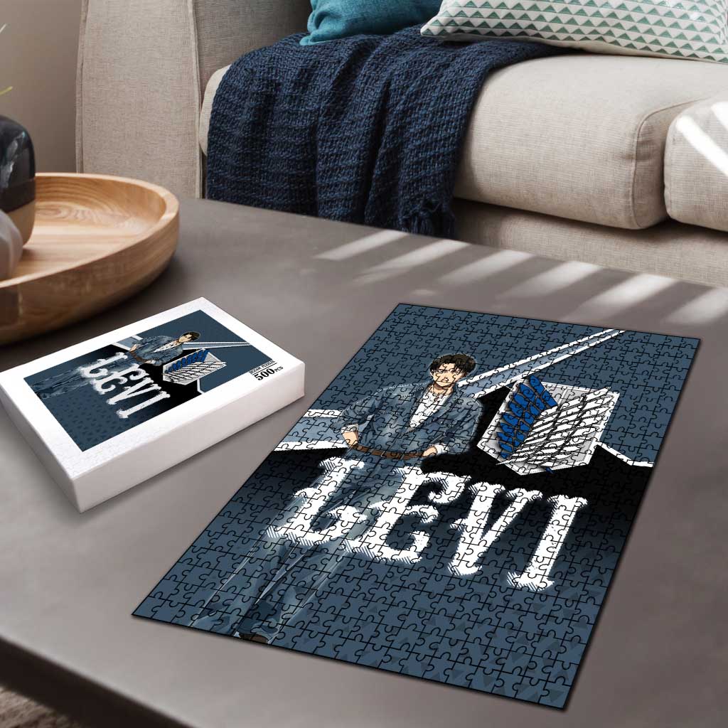 Levi Attack on Titan Puzzle Anime Denim Illustration