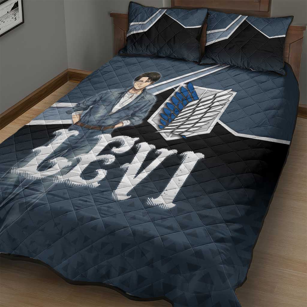 Levi Attack on Titan Quilt Bed Set Anime Denim Illustration
