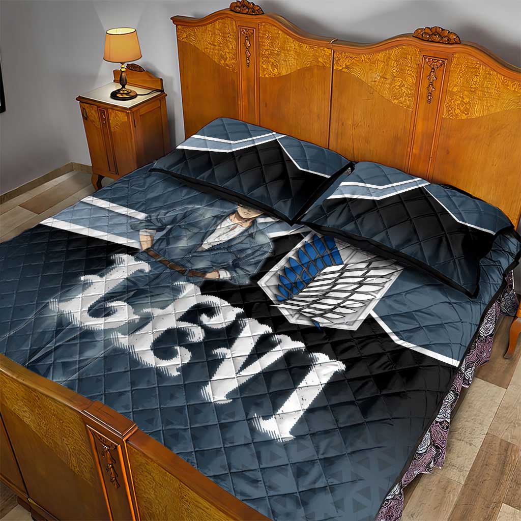 Levi Attack on Titan Quilt Bed Set Anime Denim Illustration