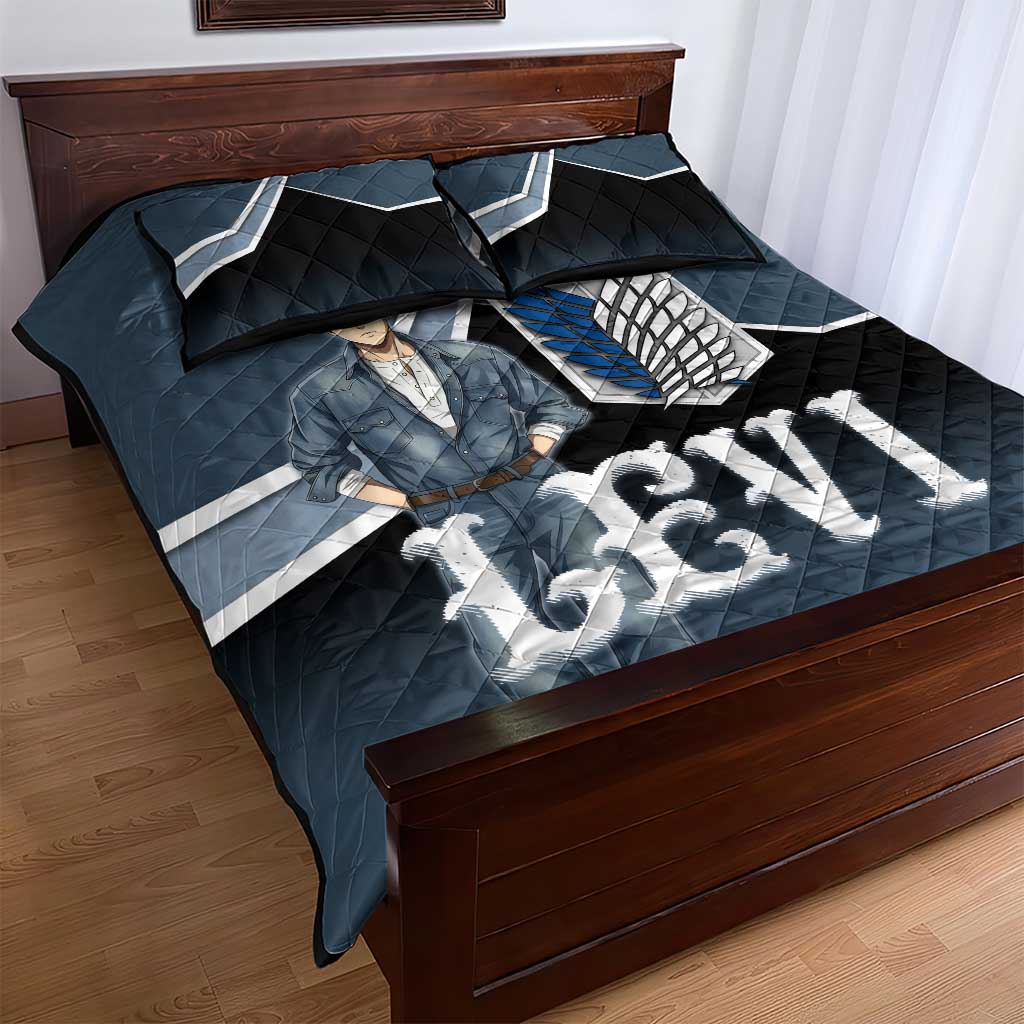 Levi Attack on Titan Quilt Bed Set Anime Denim Illustration