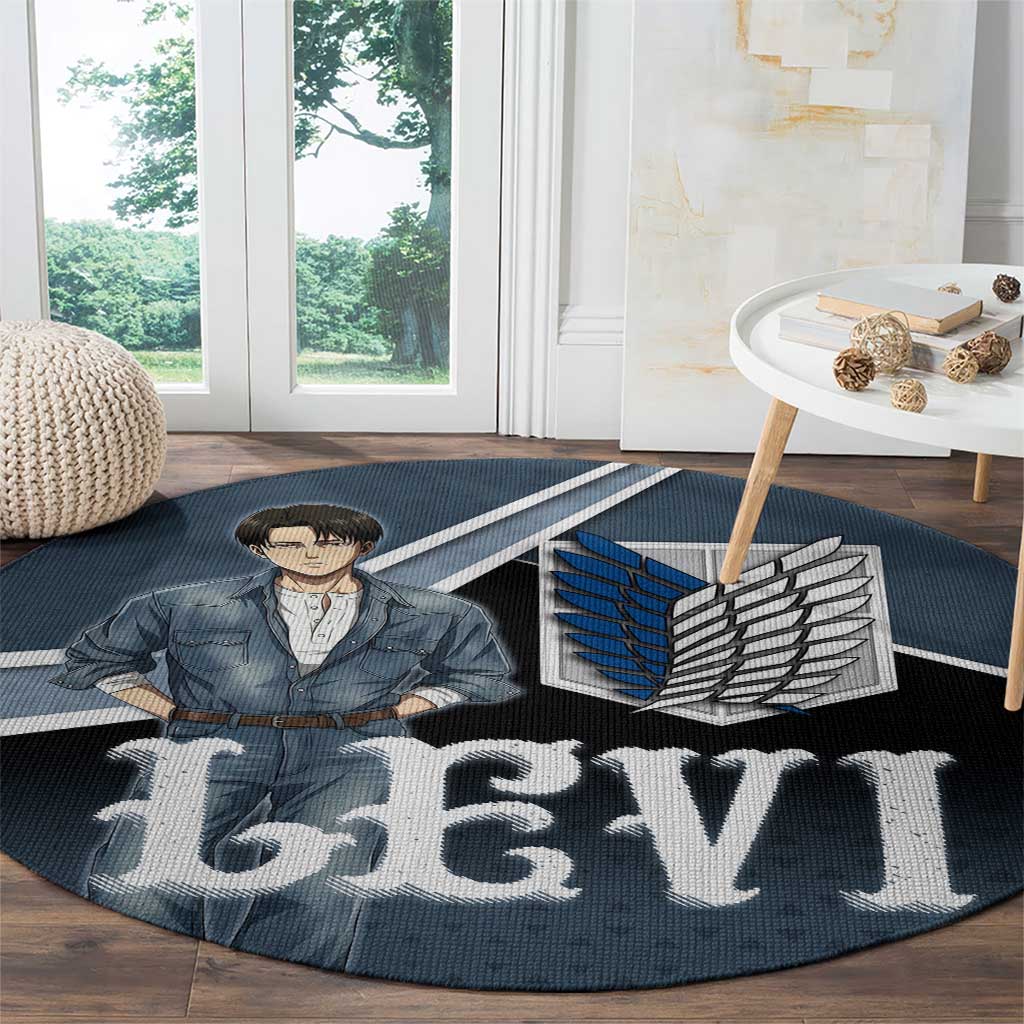 Levi Attack on Titan Round Carpet Anime Denim Illustration