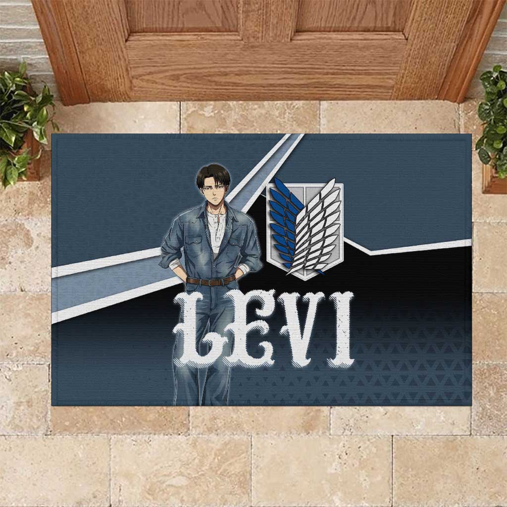 Levi Attack on Titan Rubber Doormat Anime Denim Illustration