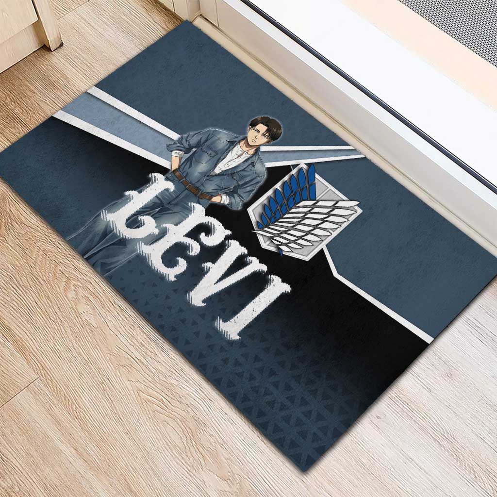 Levi Attack on Titan Rubber Doormat Anime Denim Illustration