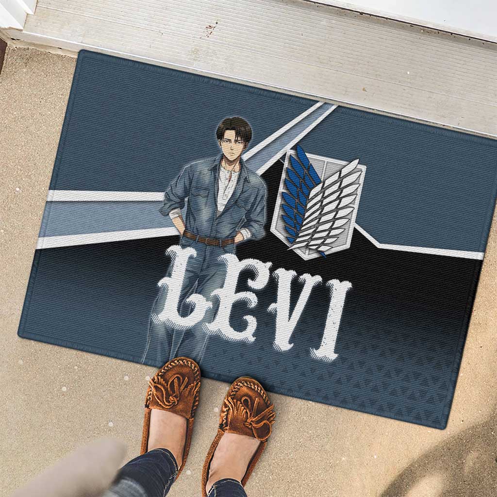 Levi Attack on Titan Rubber Doormat Anime Denim Illustration