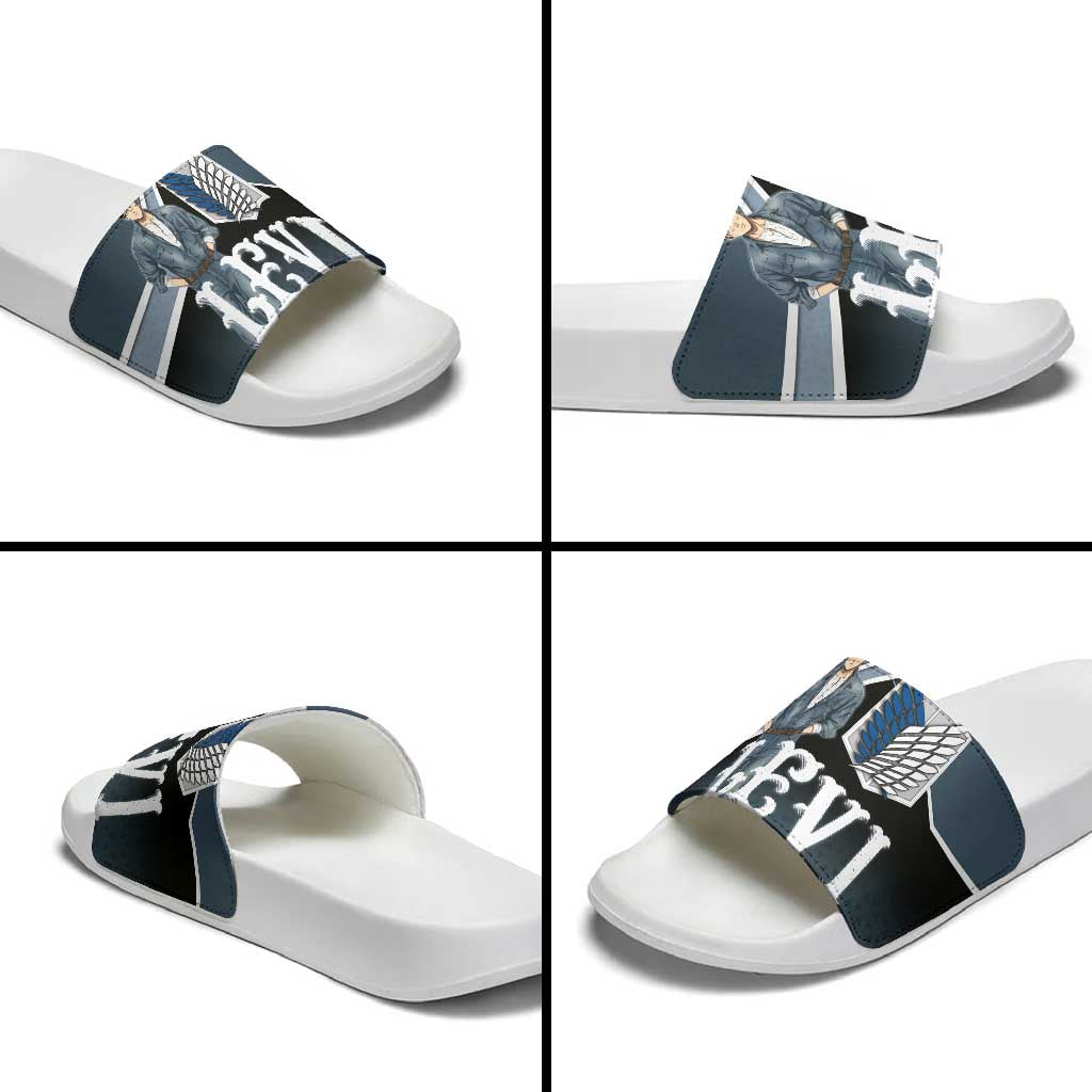 Levi Attack on Titan Slide Sandals Anime Denim Illustration