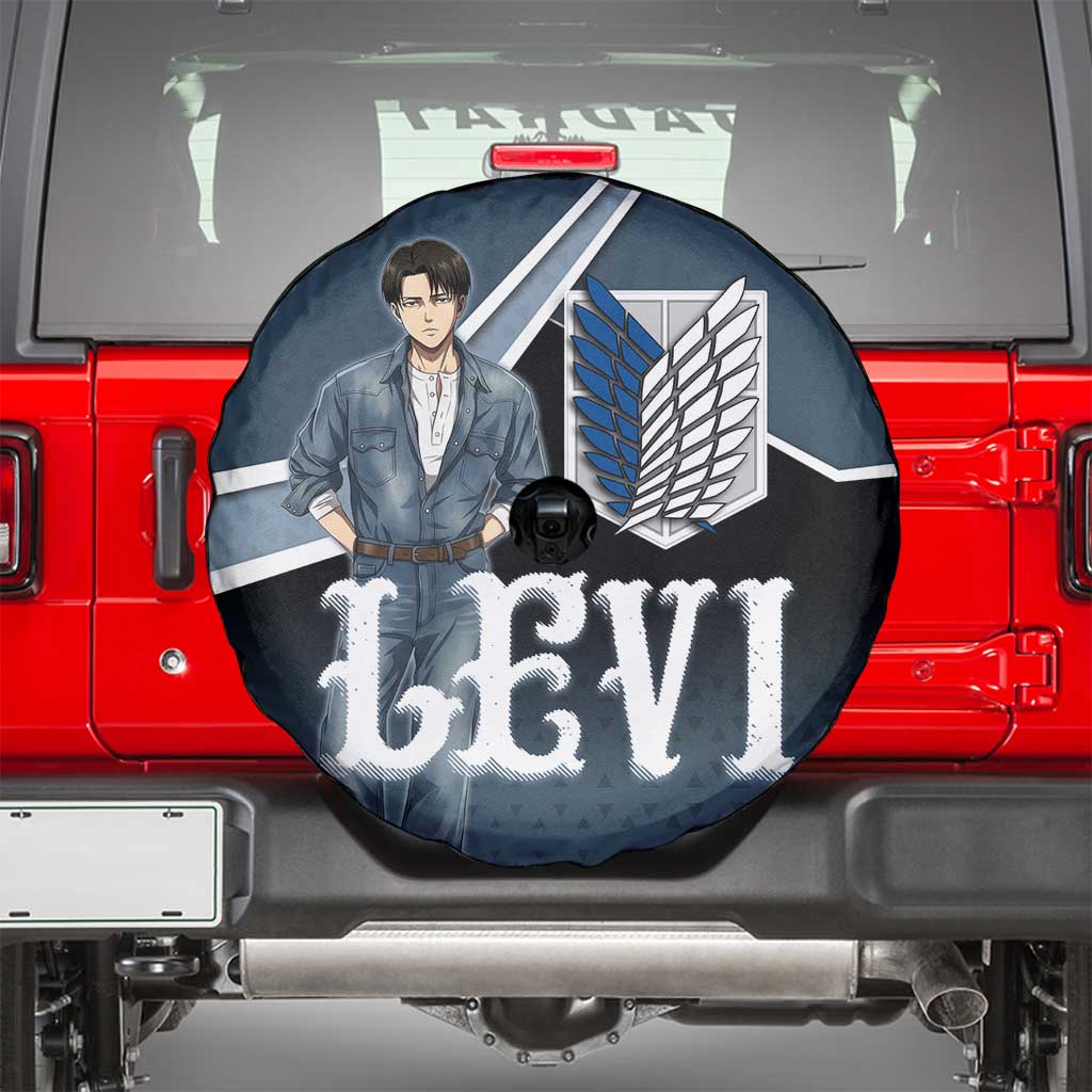 Levi Attack on Titan Spare Tire Cover Anime Denim Illustration