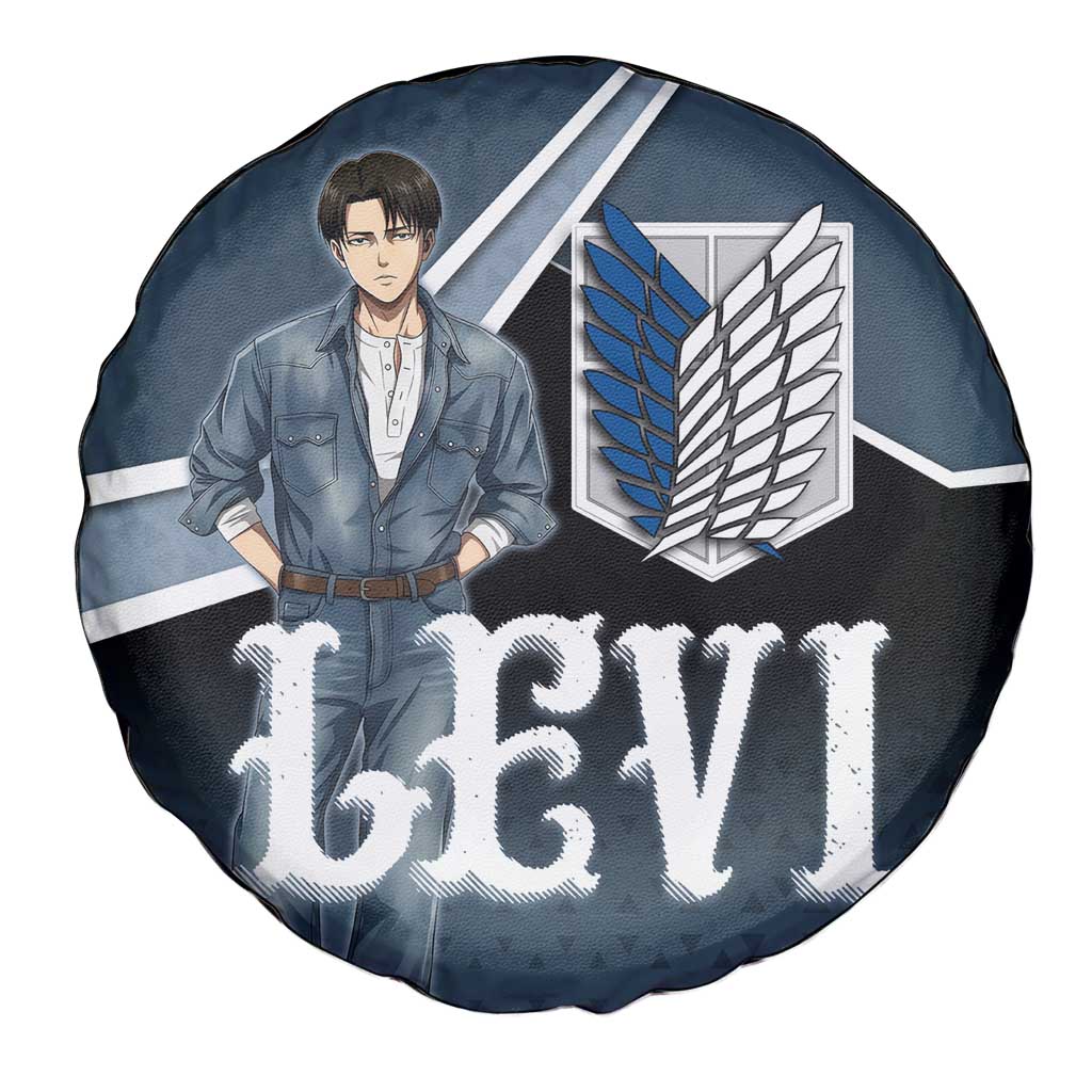 Levi Attack on Titan Spare Tire Cover Anime Denim Illustration