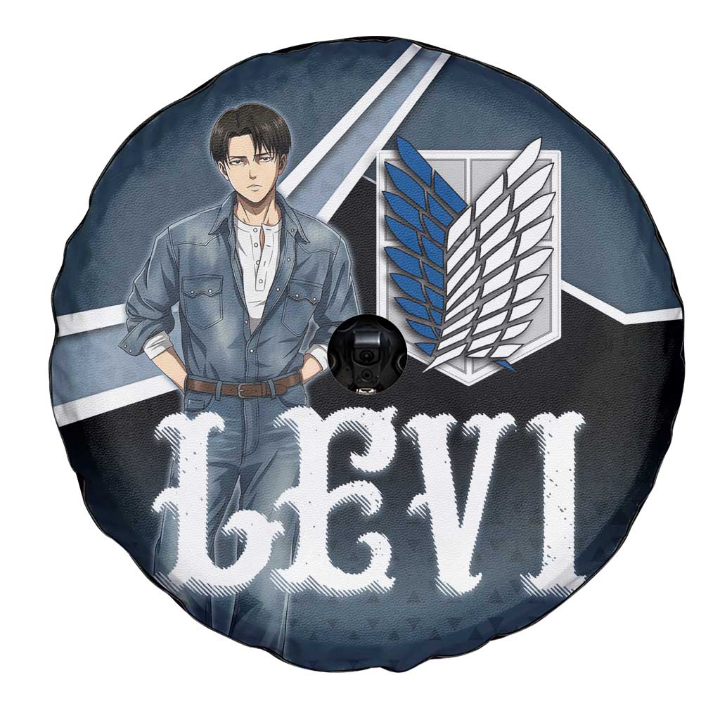 Levi Attack on Titan Spare Tire Cover Anime Denim Illustration