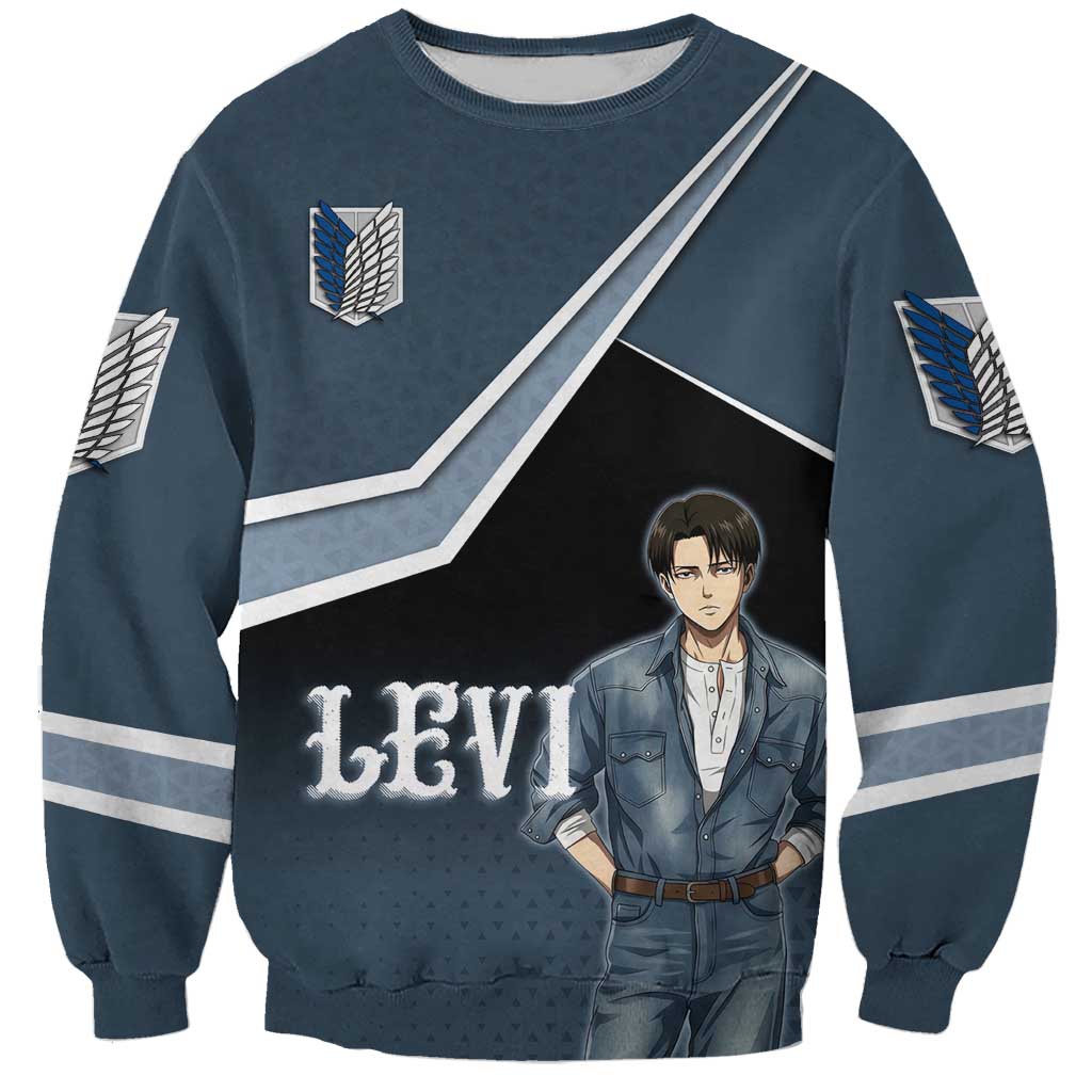 Levi Attack on Titan Sweatshirt Anime Denim Illustration