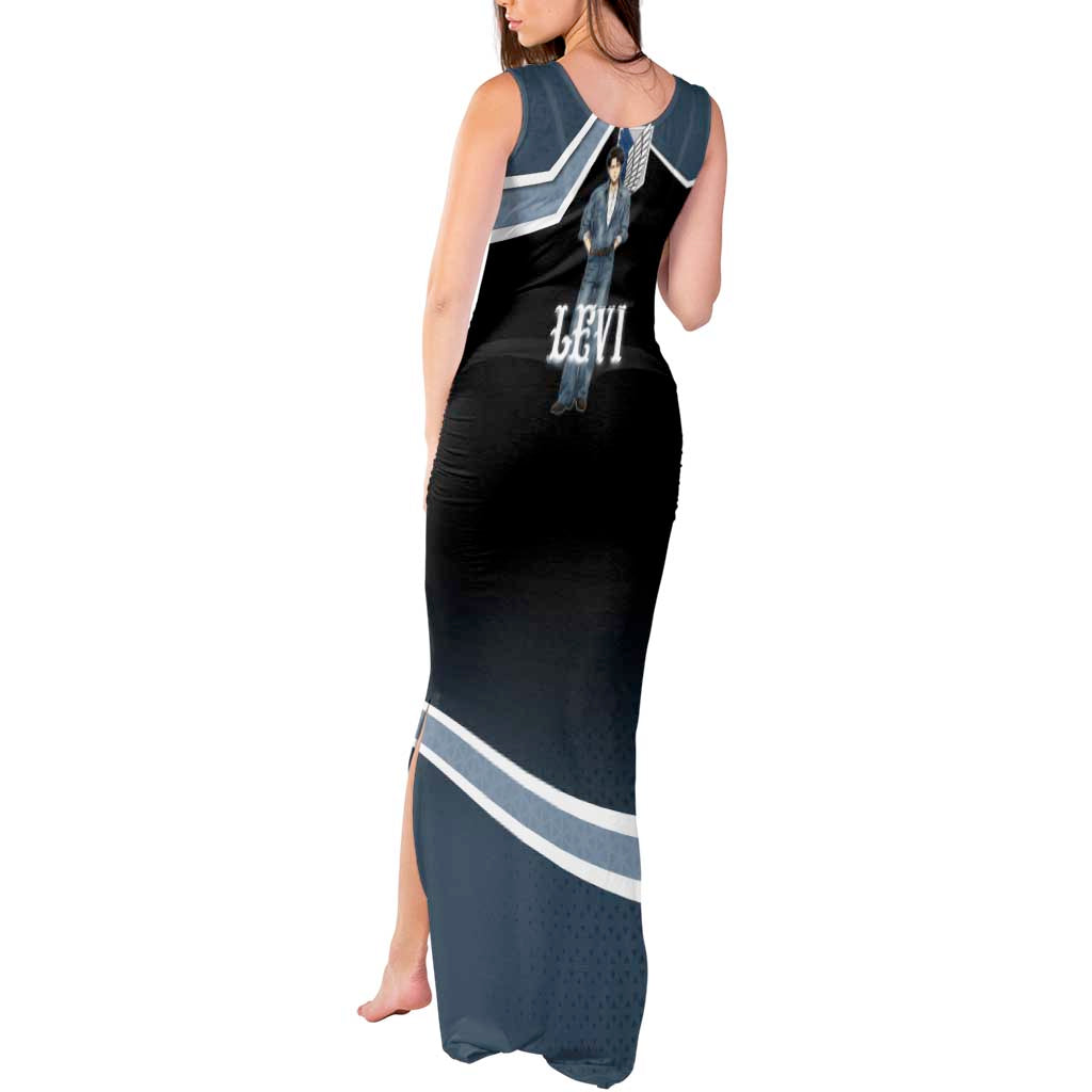 Levi Attack on Titan Tank Maxi Dress Anime Denim Illustration