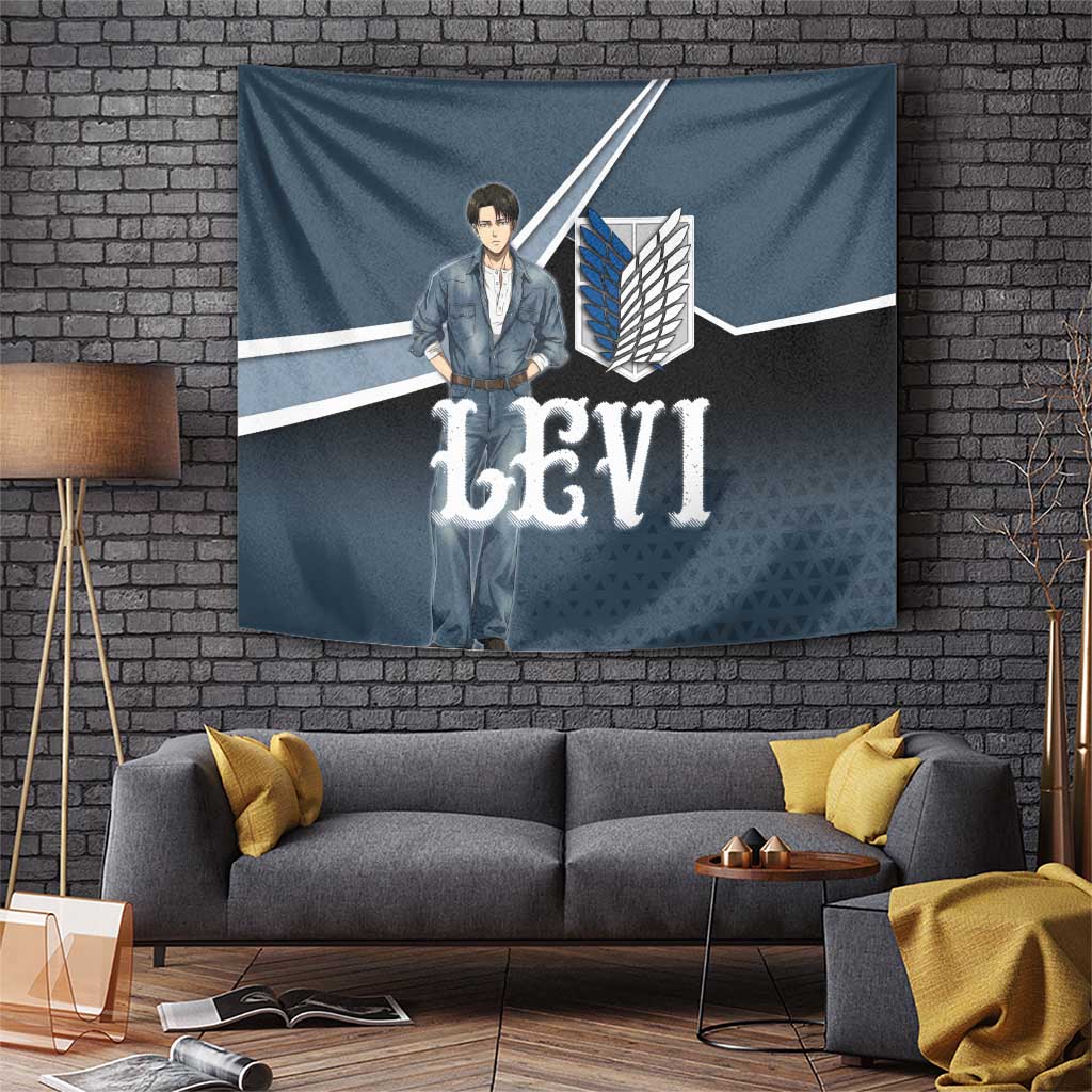 Levi Attack on Titan Tapestry Anime Denim Illustration