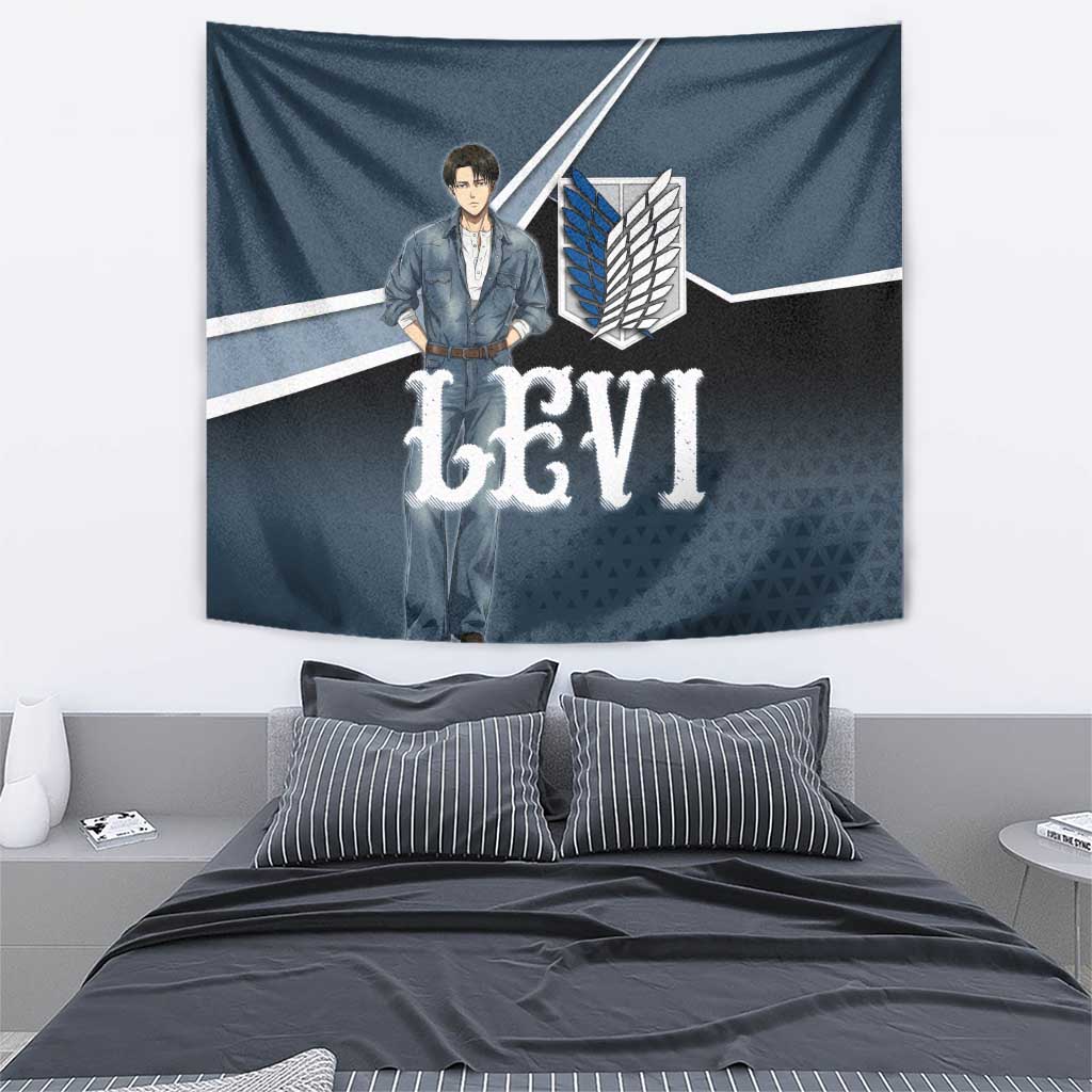Levi Attack on Titan Tapestry Anime Denim Illustration