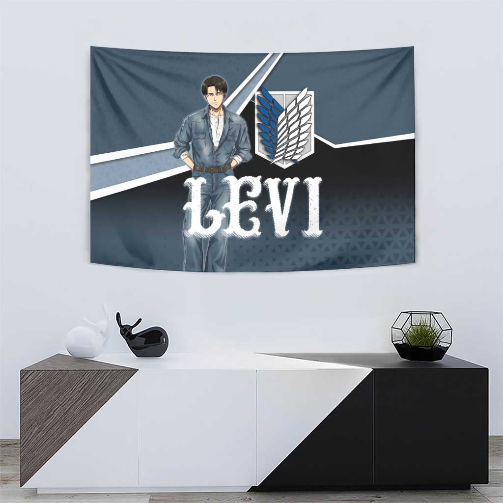 Levi Attack on Titan Tapestry Anime Denim Illustration