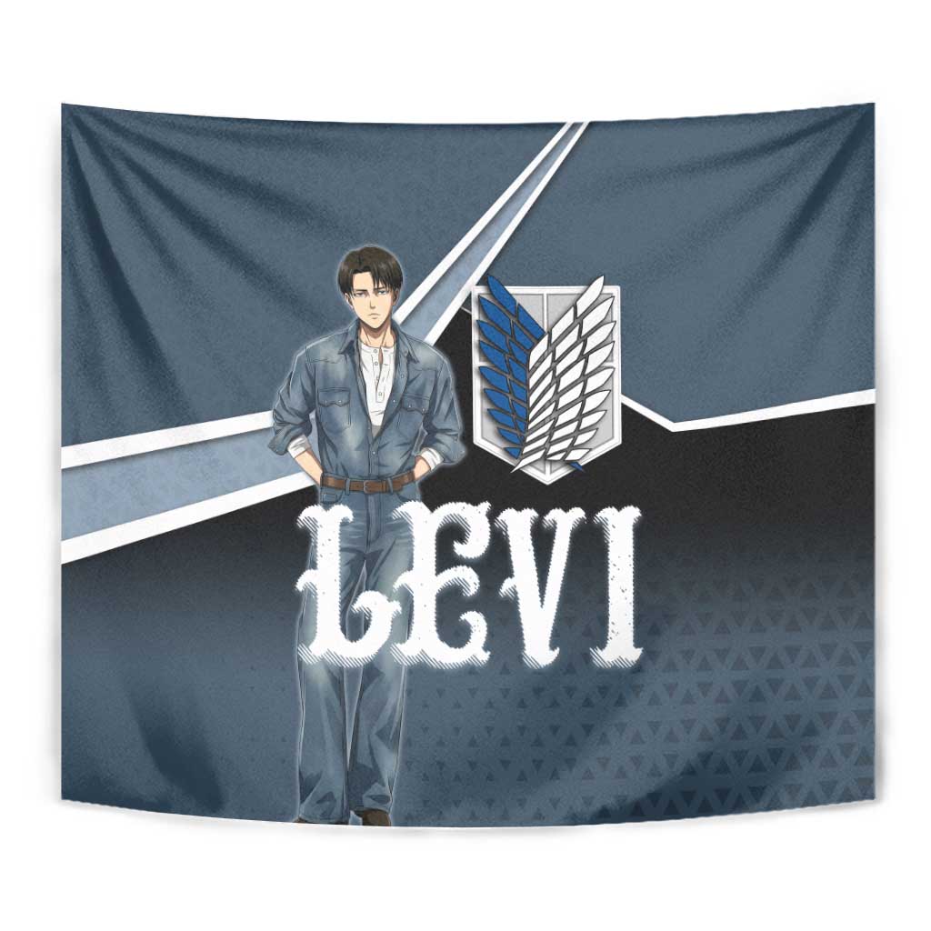 Levi Attack on Titan Tapestry Anime Denim Illustration