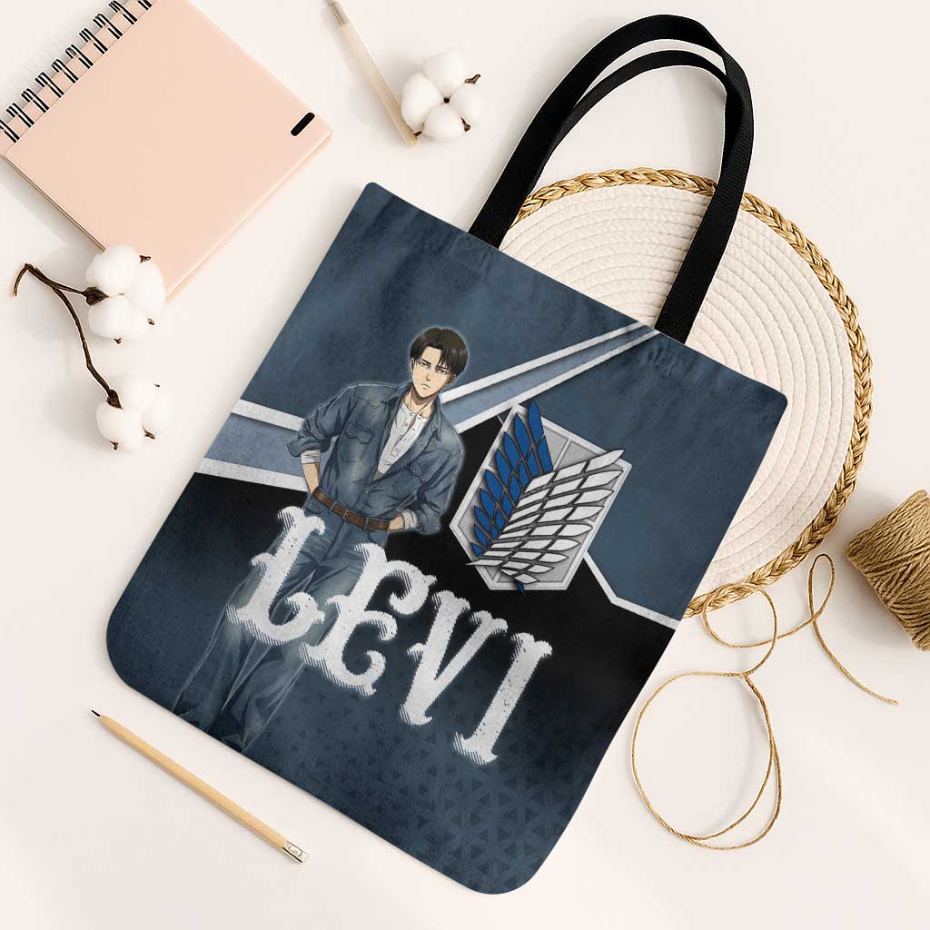 Levi Attack on Titan Tote Bag Anime Denim Illustration