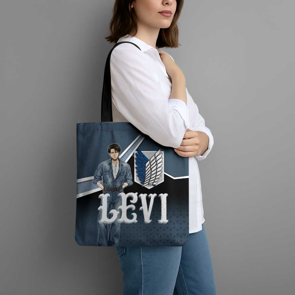 Levi Attack on Titan Tote Bag Anime Denim Illustration