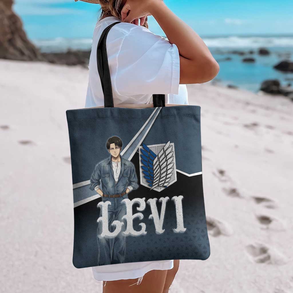 Levi Attack on Titan Tote Bag Anime Denim Illustration