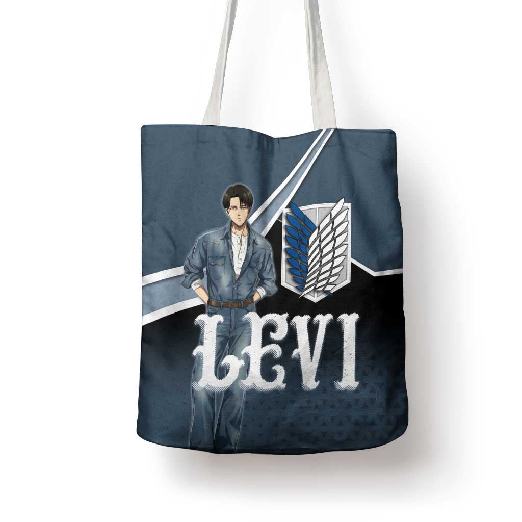 Levi Attack on Titan Tote Bag Anime Denim Illustration