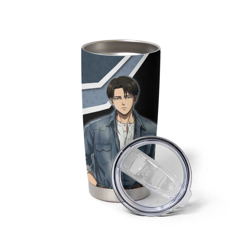 Levi Attack on Titan Tumbler Cup Anime Denim Illustration