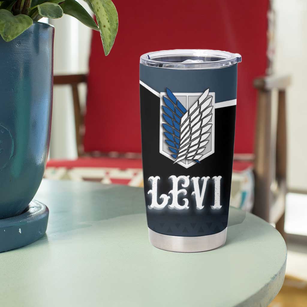 Levi Attack on Titan Tumbler Cup Anime Denim Illustration